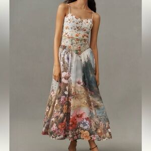 NWT - Anthropologie Multicolor Floral Maxi Dress